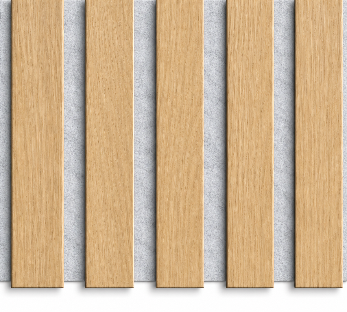 Smartpanel®️Premium Oak On Grey felt 3 Sided  - Acoustic Wood Panel